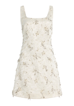 SIMKHAI Viva Embellished Floral-Embroidered Satin Mini Dress - Moda Operandi