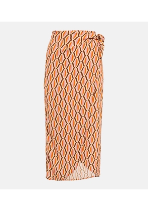 Velvet Alisha printed crepe wrap skirt