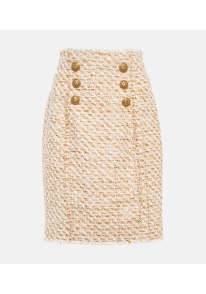 Balmain High-rise tweed miniskirt