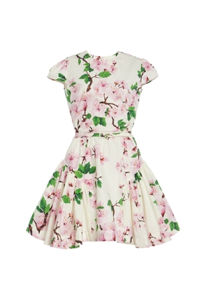Oscar de la Renta Belted Cotton Poplin Mini Dress - Moda Operandi