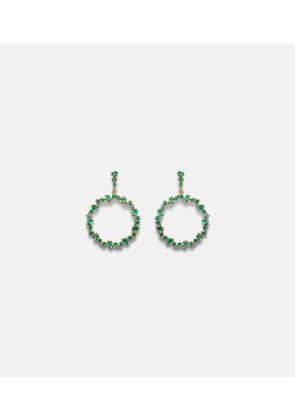 Suzanne Kalan 18kt gold drop earrings with emeralds