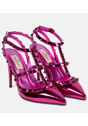 Valentino Garavani Rockstud metallic leather pumps