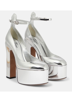 Valentino Garavani Tan-Go 155 metallic leather platform pumps