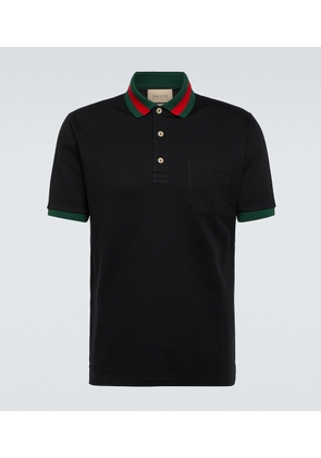 Gucci Web-collar pique polo shirt
