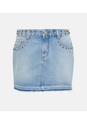 Alessandra Rich Embellished denim miniskirt