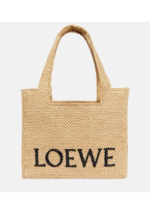 Loewe Paula's Ibiza Medium logo raffia tote bag