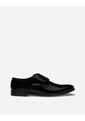 Dolce & Gabbana Calfskin Derby Shoes - Man Lace-ups Black Leather 41.5
