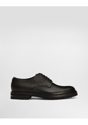 Dolce & Gabbana Grainy Calfskin Derby Shoes - Man Lace-ups Black 44