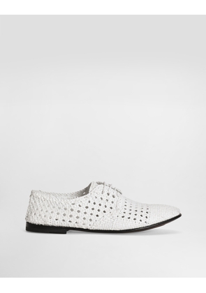 Dolce & Gabbana Woven Leather Derby Shoes - Man Lace-ups White 43.5