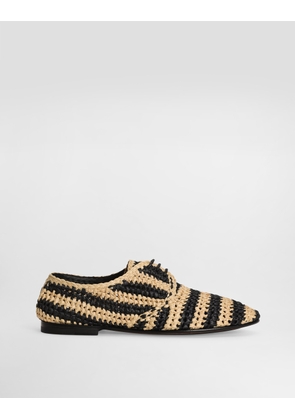Dolce & Gabbana Woven Raffia Derby Shoes - Man Lace-ups Multicolor 40
