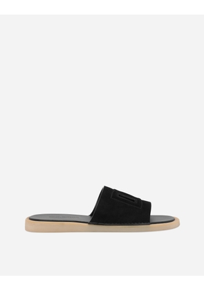 Dolce & Gabbana Suede Sliders - Man Sandals And Slides Black 40