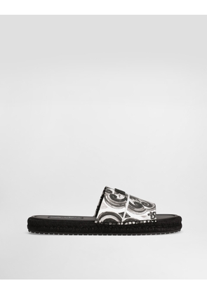 Dolce & Gabbana Shell-print Canvas Espadrille Sandal - Man Sandals And Slides Multicolor 46