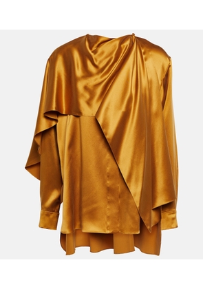 Roksanda Kata draped silk satin top