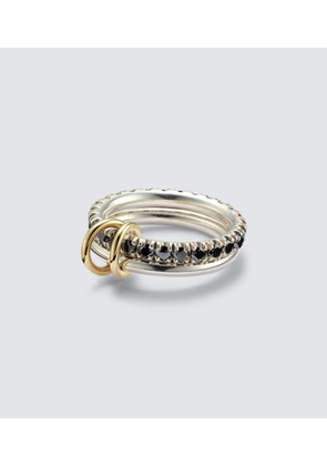 Spinelli Kilcollin Enzo sterling silver and 18kt gold ring with black diamonds