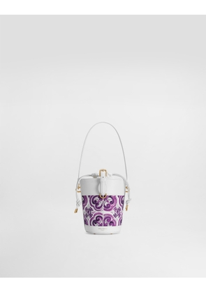 Dolce & Gabbana Capri Canvas Majolica-printed Bucket Bag - Woman Handbags Multicolor Onesize