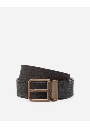 Dolce & Gabbana Crocodile Skin Belt - Man Belts Black 100