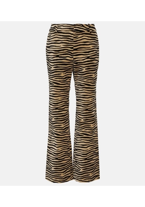 Rabanne Tiger-print cotton twill flared pants