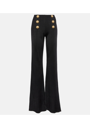 Balmain High-rise flared knit pants