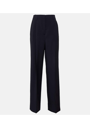 Prada High-rise wool and mohair wide-leg pants