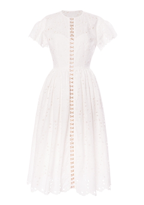 Lena Hoschek Serenity Cotton-Lace Drop-Waist Midi Dress - Moda Operandi