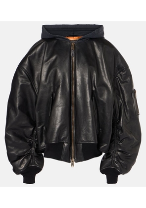 Balenciaga Oversized leather bomber jacket