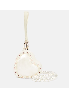 Simone Rocha Heart faux pearl-embellished clutch