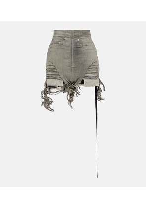 Rick Owens DRKSHDW distressed high-rise denim shorts