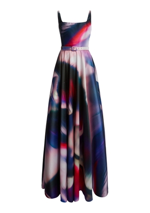 Zuhair Murad Mikado Aurora-Printed Gown - Moda Operandi