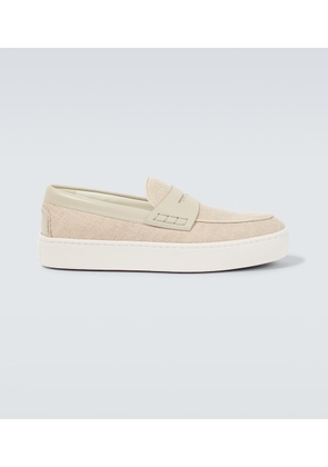 Christian Louboutin Paqueboat canvas and leather loafers