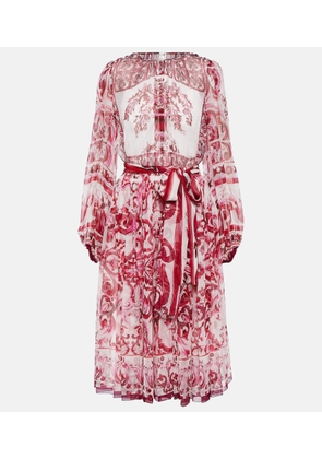 Dolce&Gabbana Majolica silk chiffon midi dress
