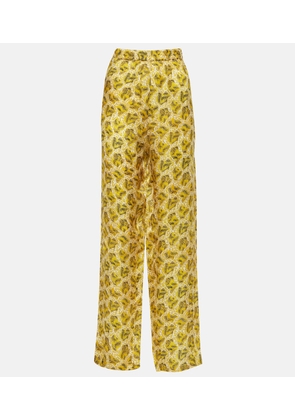 Isabel Marant Piera printed silk-blend straight pants