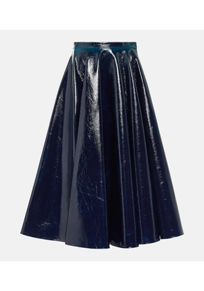 Alaia Coated wool-blend midi skirt