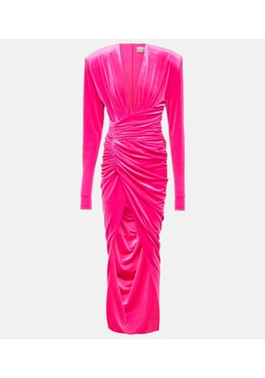 Alexandre Vauthier Velvet draped midi dress