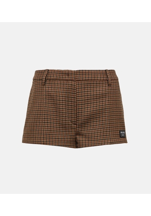 Prada Houndstooth virgin wool shorts