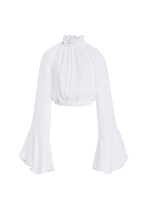 Francesca Miranda Exclusive Nero Ruffled Silk Top - Moda Operandi
