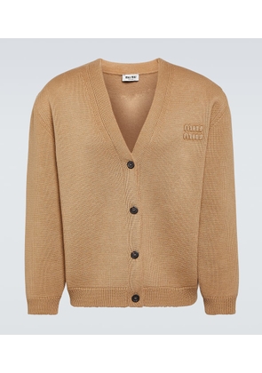 Miu Miu Logo wool-blend cardigan