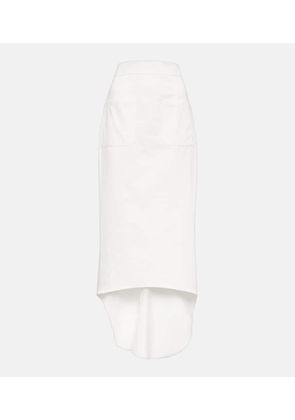 Prada Asymmetric cotton midi skirt