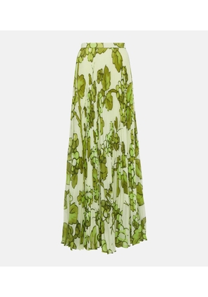 Etro Printed pleated high-rise maxi skirt