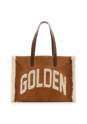 Golden Goose California Shearling-Trimmed Suede Tote - Moda Operandi