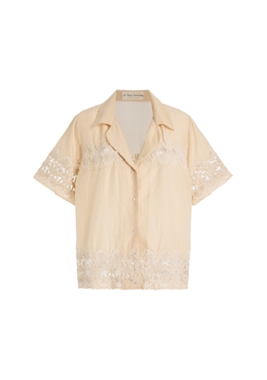 All That Remains Evelyn Crochet-Detailed Cotton-Silk Shirt - Moda Operandi