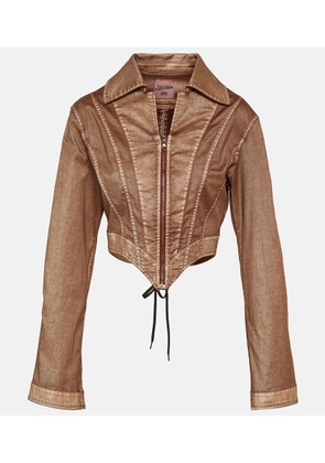 Jean Paul Gaultier x KNWLS cropped denim corset jacket