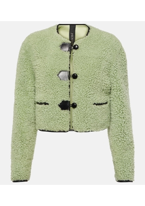 Blancha Leather-trimmed shearling jacket