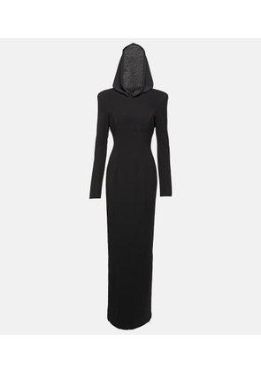 Monot Hooded crepe maxi dress