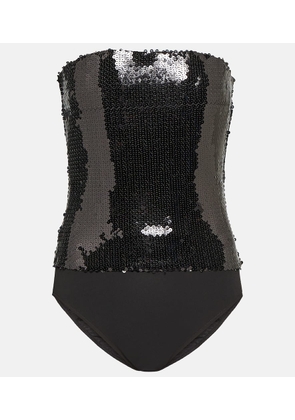 Alexandre Vauthier Sequined strapless bodysuit