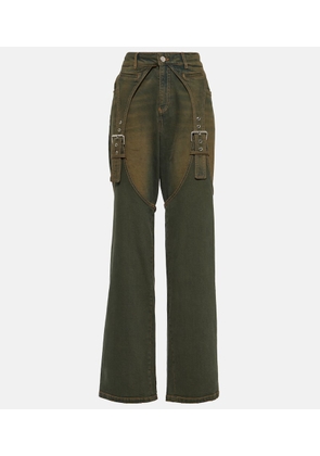 Blumarine Embellished buckle boyfriend jeans