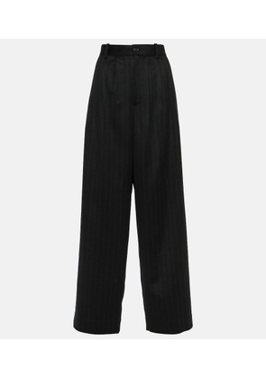 The Row Rufos pinstripe cashmere wide-leg pants