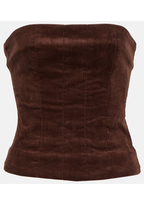 Staud Woodgrain corduroy tube top