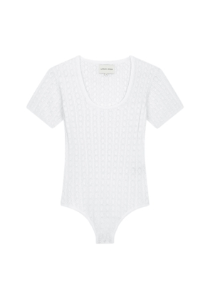 Loulou de Saison Silas Ribbed Knit Lace Bodysuit - Moda Operandi