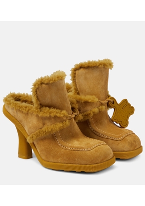Burberry EKD shearling-lined suede mules