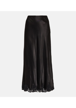 Rixo Lace-trimmed midi skirt
